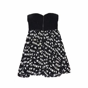 Xhilaration Black & White Strapless Skater Dress